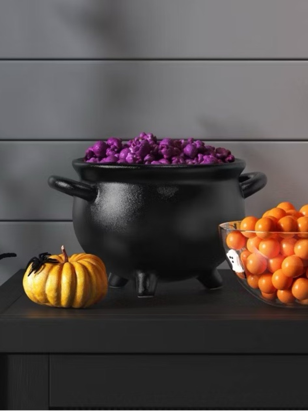 33.5 fl oz Small Stoneware Halloween Cauldron Bowl Black - Hyde and EEK!